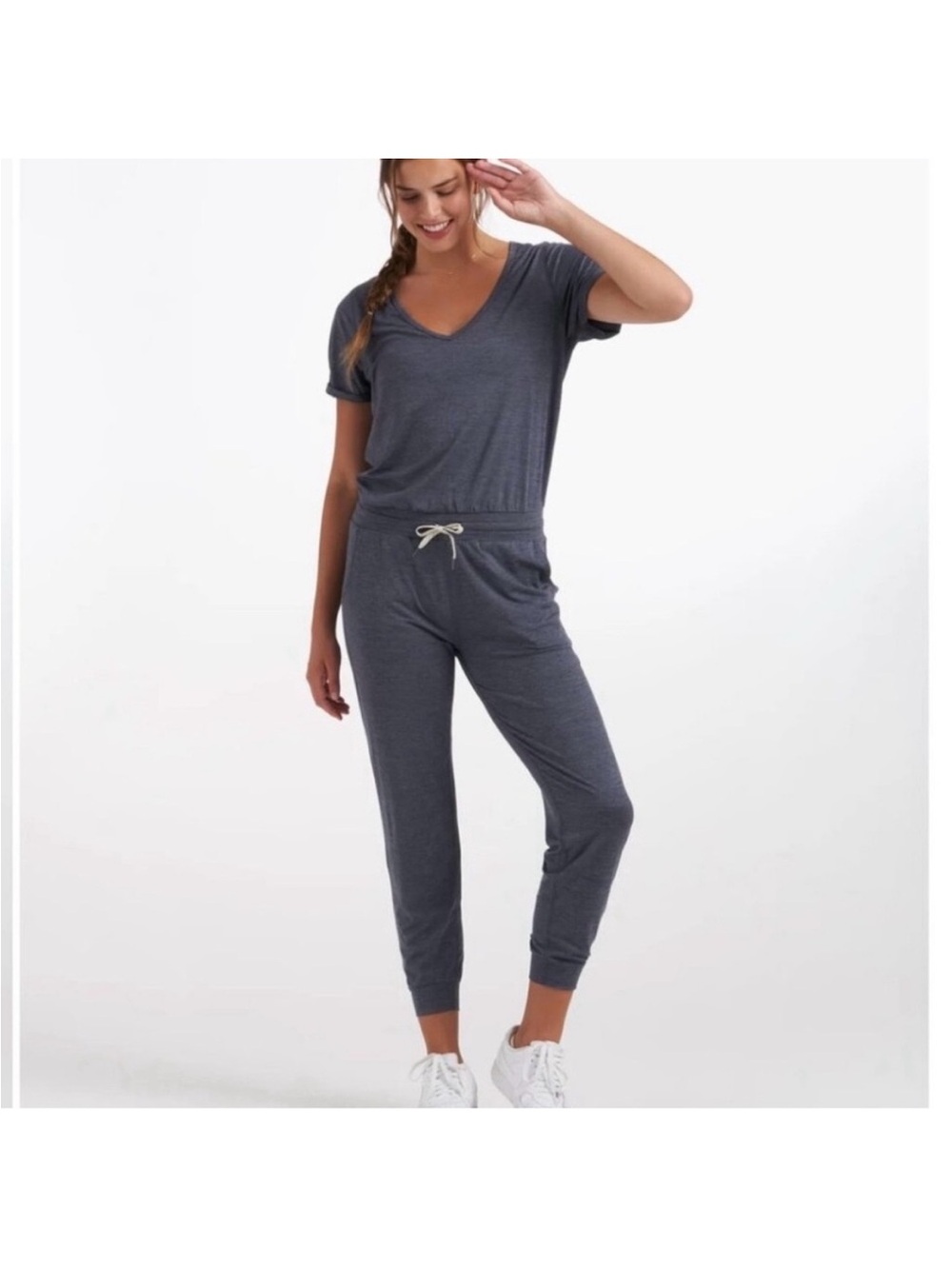 Vuori All Day V Neck Short Sleeve Jumpsuit Small